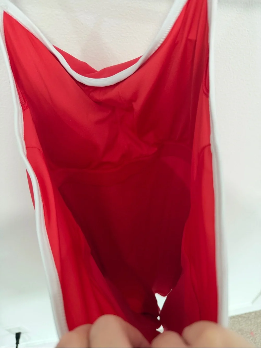 ALO Yoga Softsculpt Halter Tennis Dress in Candy Red/White Size Medium